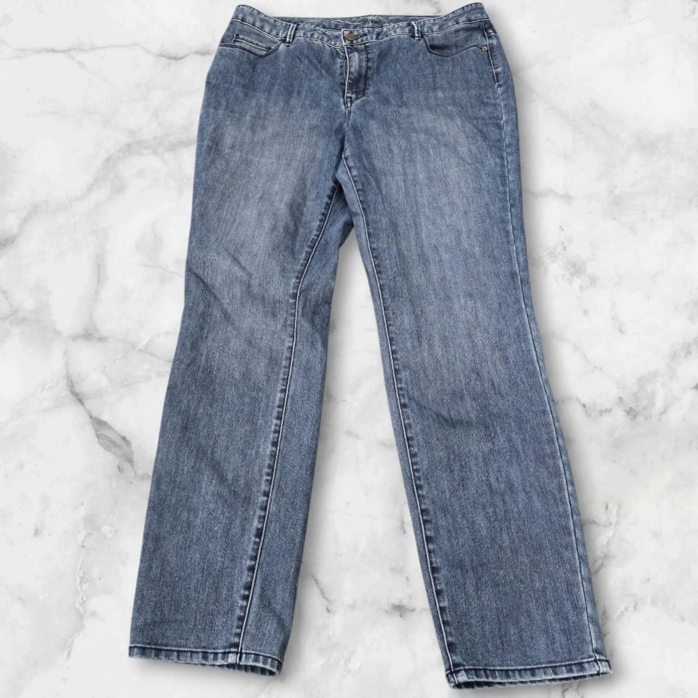 Coldwater Creek Women's Straight Skinny Leg Blue Jeans SIZE:14